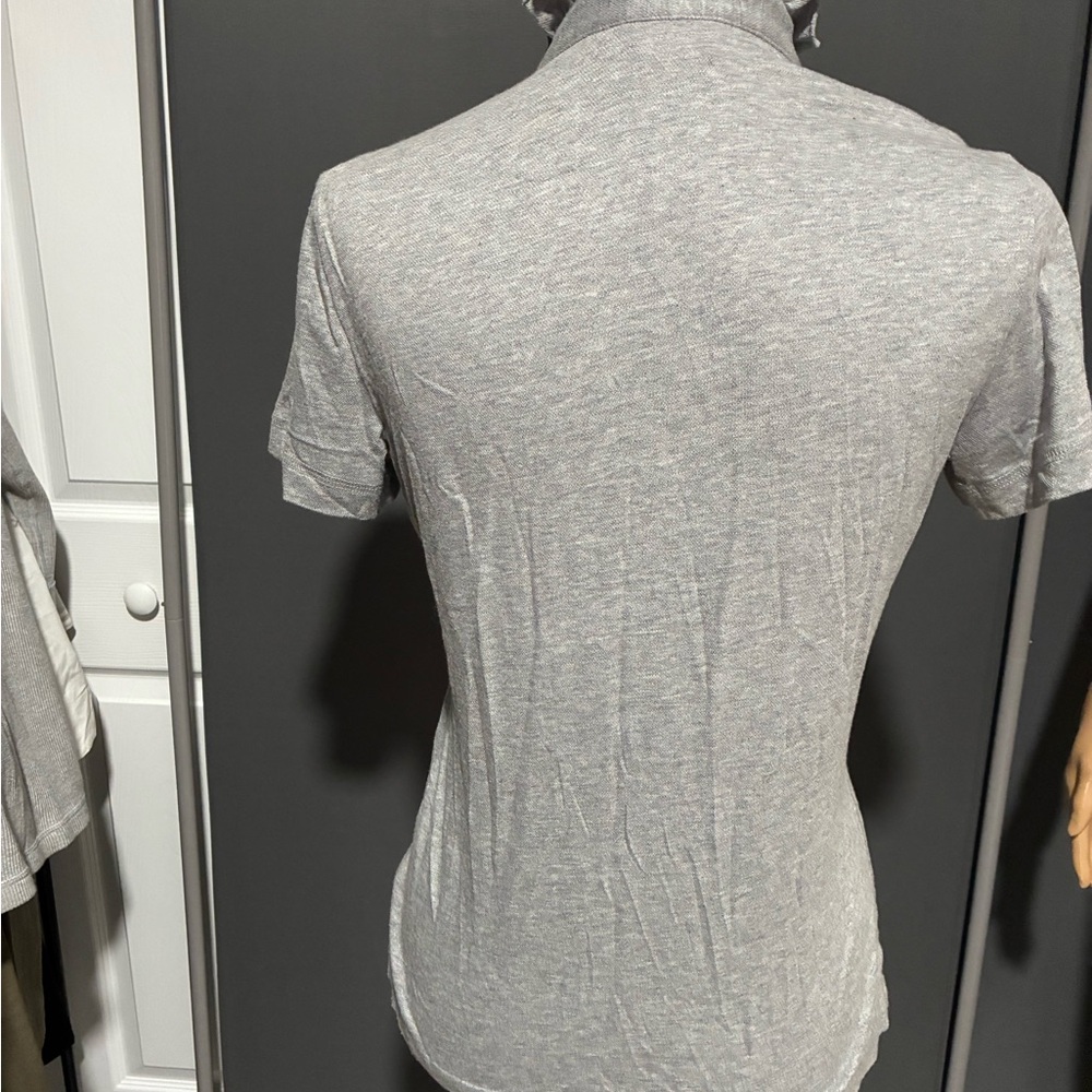 Tory Burch Gray Ruffled Button-Up Top - Picture 6 of 7